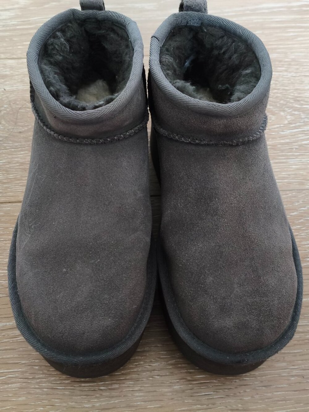 UGG Classic Ultra Mini Platform Boots Charcoal Women's US 6